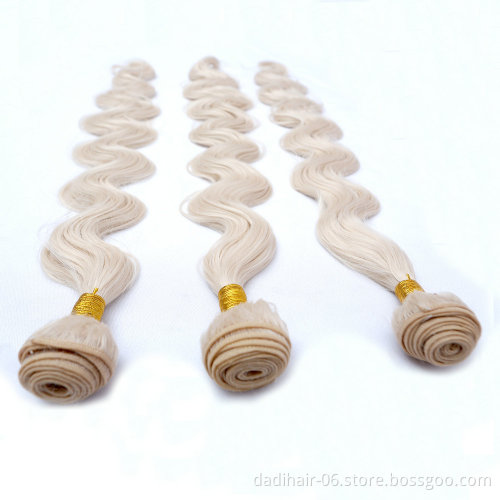 Adorable Soft Premium Heat Resistant Fiber 613 Blonde Hair Weave For White Women,Naked Body Wave Long Hair Bundles 100g 30 Inch